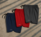Kit 3 Shorts Dry-fit Pulse - Vermelho - Chumbo - Marinho