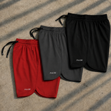 Kit 3 shorts Dry-fit - Vermelho - Chumbo - Preto