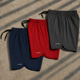 Kit 3 shorts Dry-fit - Vermelho - Chumbo - Marinho