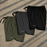 Kit 3 shorts Dry-fit - Verde Musgo - Chumbo - Preto