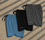 Kit 3 Shorts Dry-fit Pulse - Azul Aço - Preto - Chumbo