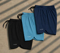 Kit 3 Shorts Dry-fit Pulse - Preto - Azul Aço - Marinho
